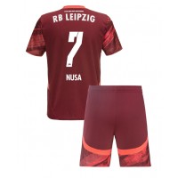 Stroje piłkarskie RB Leipzig Antonio Nusa #7 Koszulka Wyjazdowej dla dzieci 2024-25 Krótki Rękaw (+ szorty)